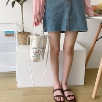 올곧음 친환경 미니 에코백 드링크 텀블러 에코백 캔버스가방 소형 크로스에코백 토드 친환경백