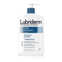 Lubriderm 데일리 모이스처 하이드레이팅 무향 바디 로션 비타민 B5 포함 일반 피부 및 건성 피부용 산뜻한 무향 로션 473.2ml(16온스), Fragrance Free_16 Fl Oz (Pack