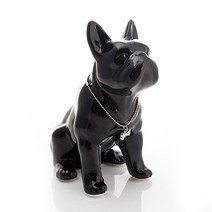 북유럽 거실 장식품 홈 장식 조각상 동상 프랑스 불독 개 동물샵 인테리어 꽃병 가정 소품 테이블 사무실, 검은색, 27x15x31cm