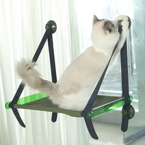 접이식 창문 해먹 캣베드 고양이 해먹, 그린
