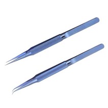 족집게 핀셋 여드름제거 눈썹관리 0.15mm 가장자리 티타늄 합금 정밀 지문 핀셋 도체 플라이 와이어 휴대 전화 메인 보드 칩 수리 도구, 스트레이트 2개