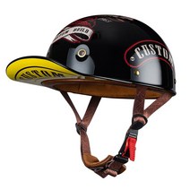 CAICHEN 빈티지 전동킥보드헬멧 통기성 경량 할리 오토바이 헬멧 반모헬멧, CUSTOM, L 58-59cm