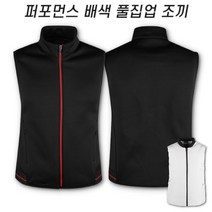 남성 골프웨어 배색라인 폴라 집업 조끼 캐쥬얼 FW, 블랙_110, 상세페이지 참조2