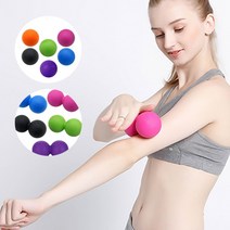 마사지볼 싱글 듀얼 땅콩볼 지압볼 스트레칭, 더블볼_퍼플