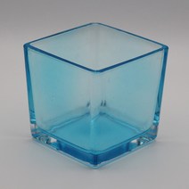 [아로마케이] 캔들 사각용기 소이캔들 유리용기, 블루사각300ml
