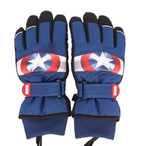 캡틴아메리카 어린이장갑 스키 스노우보드 유아 아이 키즈 남아 초등학생 보드 눈썰매 패딩 겨울 핸드폰 스마트 터치 손가락 장갑