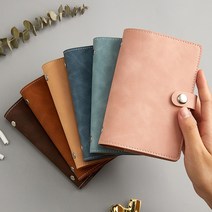 빈티지 다꾸 베이직 파우치 6공 다이어리 A6, 브라운