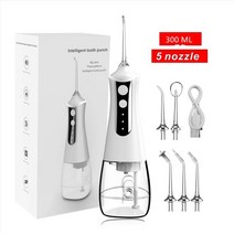 구강세정기 물치실 치간세정기 irrigator usb 충전식 물 flosser 휴대 워터 제트 330ml 물 탱크 방수 치아 클리너, 흰색 관개기