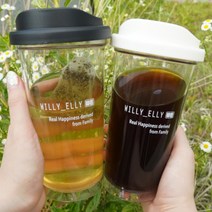 윌리엘리 친환경 텀블러 예쁜 리유저블컵 아이스커피컵 콜드컵 워터보틀, 투명 트라이탄, 화이트