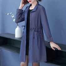 MOSAIRATION 50대 60대 여성 미디 트렌치코트 일자핏 마담의류 빅사이즈 SFW0816011