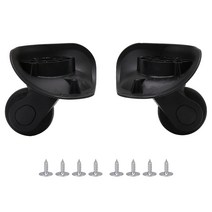 SHANOER 1 페어 가방 휠 스캐리 박스 가방 교체 대용품 나사 포함 9.1cmx10.7cmx4.9cm 360도 회전 W041 Large 블랙