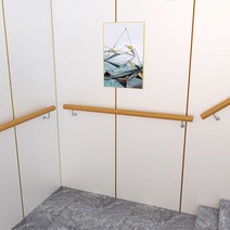 벽부형 손스침 원목 계단 핸드레일 복도 난간 인테리어 안전 손잡이 지지대 외부 실내 복층, 50cm 고정대2개