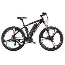 자토바이 전기자전거 27 가변 속도 전기 자전거 26 인치 알루미늄 합금 산악 ebike 슈퍼 라이트 전자 성인, 04 black red 3D, 01 6ah battery