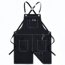 카우보이 솔리드 데님 요리 포켓 Pinafore 미용사 앞치마 이발사 집 청소 요리사 앞치마 마스터 앞치마 주방 악세사리, 2WQ-46456-002