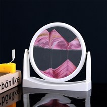 치프몰 샌드 아트 모래시계 모래멍 회전형, 흰색 프레임, 분홍색