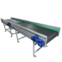 소형 플라스틱 체인 컨베이어 벨트 링 회전식 물류 운반용, 어두운 회색