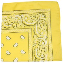 Mechaly XL 페이즐리 면 프린트 반다나 4개 팩 - 68.6 x 68.6cm(27 x 27인치) 블랙 및 레드, Yellow