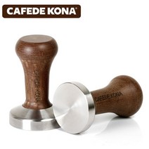 에스프레소 저울 미세 바리스타 CAFEDE KONA-튼튼한 목재 커피 파우더 해머 스테인레스 스틸 에스프레소 탬, 한개옵션2, 01 Quantity, 02 57.5 미리메터