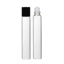갈색 롤온 향수 공병 롤러볼 오일 화장품 차광 유리 용기, AI블랙캡 투명 10ml