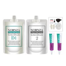 노른자 볼륨매직약 파마약 손상모 D200 1제200g 2제200g + 헤어앰플 퍼플 13ml 2개 + 파마도구 9종 세트