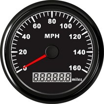 시간당 0-160 마일 GPS 속도 게이지 85mm 계기 블랙 다이얼 9-32v 자동 선박 바이크 오토바이 rv용 안테나, 01 black BN