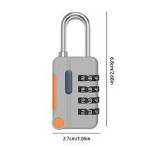 자물쇠 4 다이얼 숫자 암호 잠금 조합 여행 가방 수하물 금속 코드 안전 도난 방지 Cijfersloten, [02] Gray
