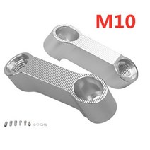 바이크 백미러 오토바이 사이드미러 튜닝 확장 라이저 어댑터 10MM 8MM 혼다 CB400 VTEC CB1300 CB1100 CB500F CB600F 모토 부품, M10X1.25mm Silver