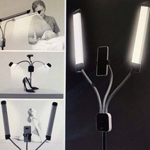 뷰티정품샵 LED 더블램프 반영구조명 개인방송 촬영용조명 속눈썹조명 고급삼각대포함, 더블라인