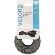 VELCRO 브랜드 원랩 케이블 타이 | 가정 사무실 및 데이터 센터 정리를 위한 관리 와이어., 15 x 1/2In - 30 Ties, Black/Gray