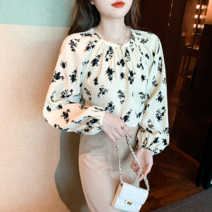 올봄 등불소매 플라워 플란넬 셔츠 상의 블라우스