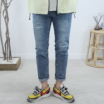 26~36 남자 빈티지 녹워싱 디스덧댐 스티치 슬림핏 스판 청바지