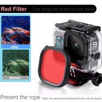 고프로호환하우징 방수케이스Gopro Hero 10/9 블랙 오리지널 방수 하우징 케이스 다이빙 필터 렌즈 수중, 02 붉은 색
