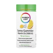 Rainbow Light Sunny Gummies Vitamin D3 레인보우라이트 써니 비타민D3 1000IU 야미레몬 50구미