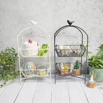 Countryitem도브 쁘띠 2단 철제 바스켓 2color, 브라운