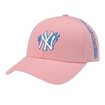 MLB FLAME 사이드로고 원포인트 슬라이더 32CPIT711, FREE, 핑크_뉴욕_50P