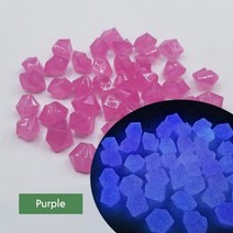 꾸미기 어항 자갈 야광 조경돌 조경 정원 100/300 pcs 빛나는 돌 어두운 자갈에 빛 홈 장식 야외 마당 잔디 경로 수족관 글로우 바위, 300pcs 보라색