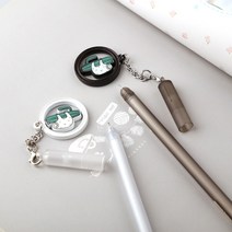 선인장에 달라붙은 나무늘보 중성펜 볼펜 0.5mm, 은은 실버