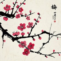 쇼프 사군자십자수 매십자수 패브릭 40x40 3WB66476, 1개
