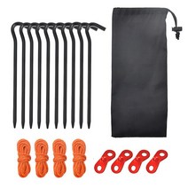 바람막이천막 캐노피텐트 캐노피천막알루미늄 합금 가 있는 18cm 텐트 말뚝 튼튼한 정원 마당 캐노피 캠핑, 02 Set 2