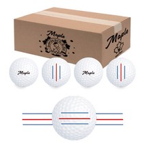 삼선 퍼팅라인 골프공 60구 메이플 웰키 비거리 골프공 maple 60알, 화이트, 1개, 60개입