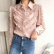 요시아나 [만원의행복] [당일발송] 클래식한 프릴장식 블라우스 -화이트 블랙만