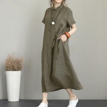 마담제이 카라단추 린넨원피스 중년여자옷 40 50대여성의류 엄마옷 빅사이즈