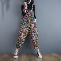 8AIGF1QI 여성 청바지 점프수트 멜빵 와이드 루즈핏 봄 가을 블루