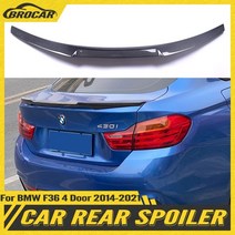 bmw f36 카본 frp 스포일러 4 시리즈 4 도어 그란 쿠페 f36 m4 스타일 스포일러 2014-up 420i 420d 428i 435i, frp 도색되지 않은 프라이머