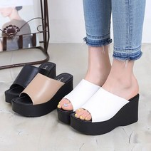 발이편한 10CM 여성 사무실 통굽 키높이 실내 상굽 미용실 겨울 여름 사계절 슬리퍼 실내화