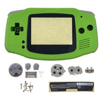 대신물산마켓 간지 YuXi-컬러풀 하우징 쉘 교체 게임보이 어드밴스 GBA 콘솔 하드 케이스 스크린 렌즈 및, 한개옵션1, 04 Green