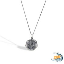 여자 숫자 S925 목걸이 영문 장미꽃 실버 앤티크