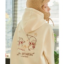 꼼파뇨 기모 Winter Hoooly 자수 후드 크림