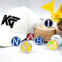 알파벳볼마커 필드용품 라운딩 비기너볼마커선물, 빨강, 홀로그램