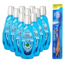 페리오 가글 쿨 ( 색소 무첨가 ) 760mlX10개입+ ( 크리오 미세모 1개 증정 ) 구강청결제, 760ml